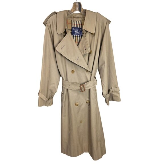 Burberrys Burberry Women's Authentic Vintage Tan Trench Coat Nova Check 38S - Picture 4 of 16